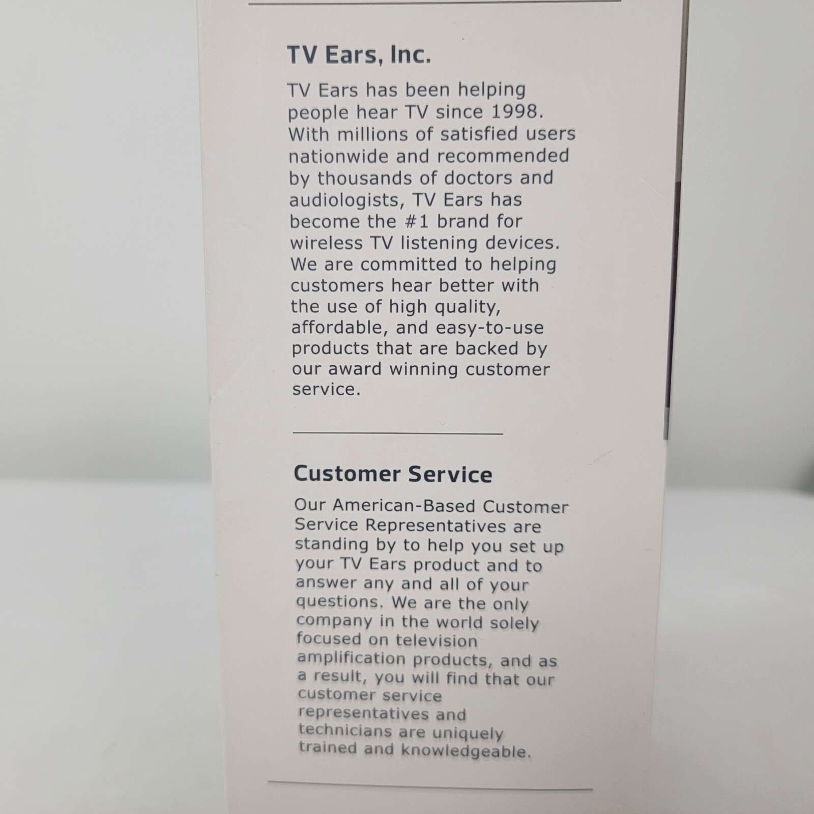 TV EARS 5.0 Digital Wireless Item # 11741 Headset Transmitter Connection Cords
