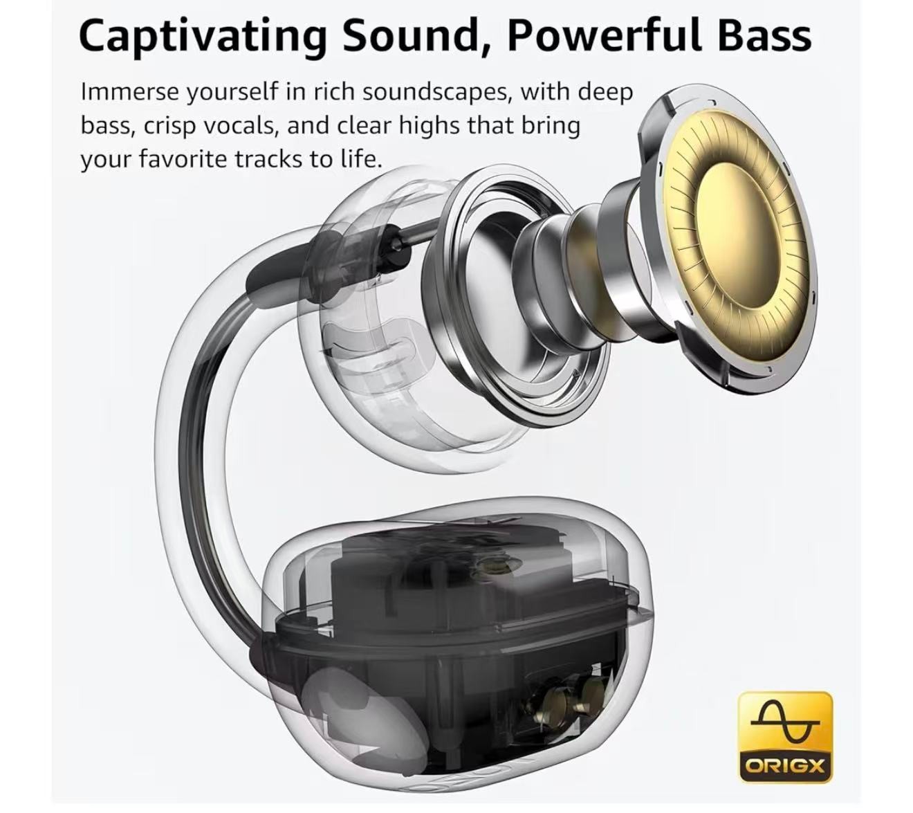 OpenEarRing True Open Ear Earbuds, Lightweight Comfort Open Ear Clip Wireless Ea