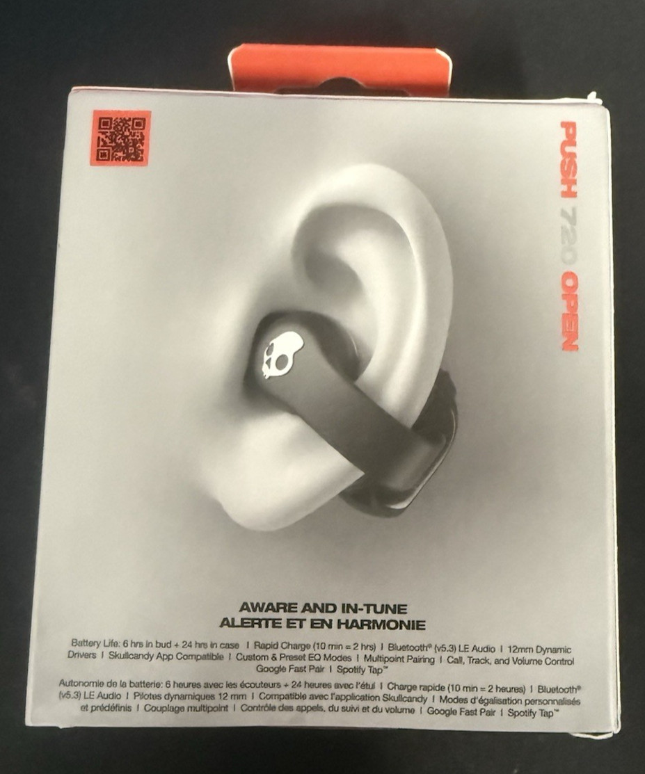 Skullcandy Push 720 Open-Ear True Wireless Earbuds (True Black)