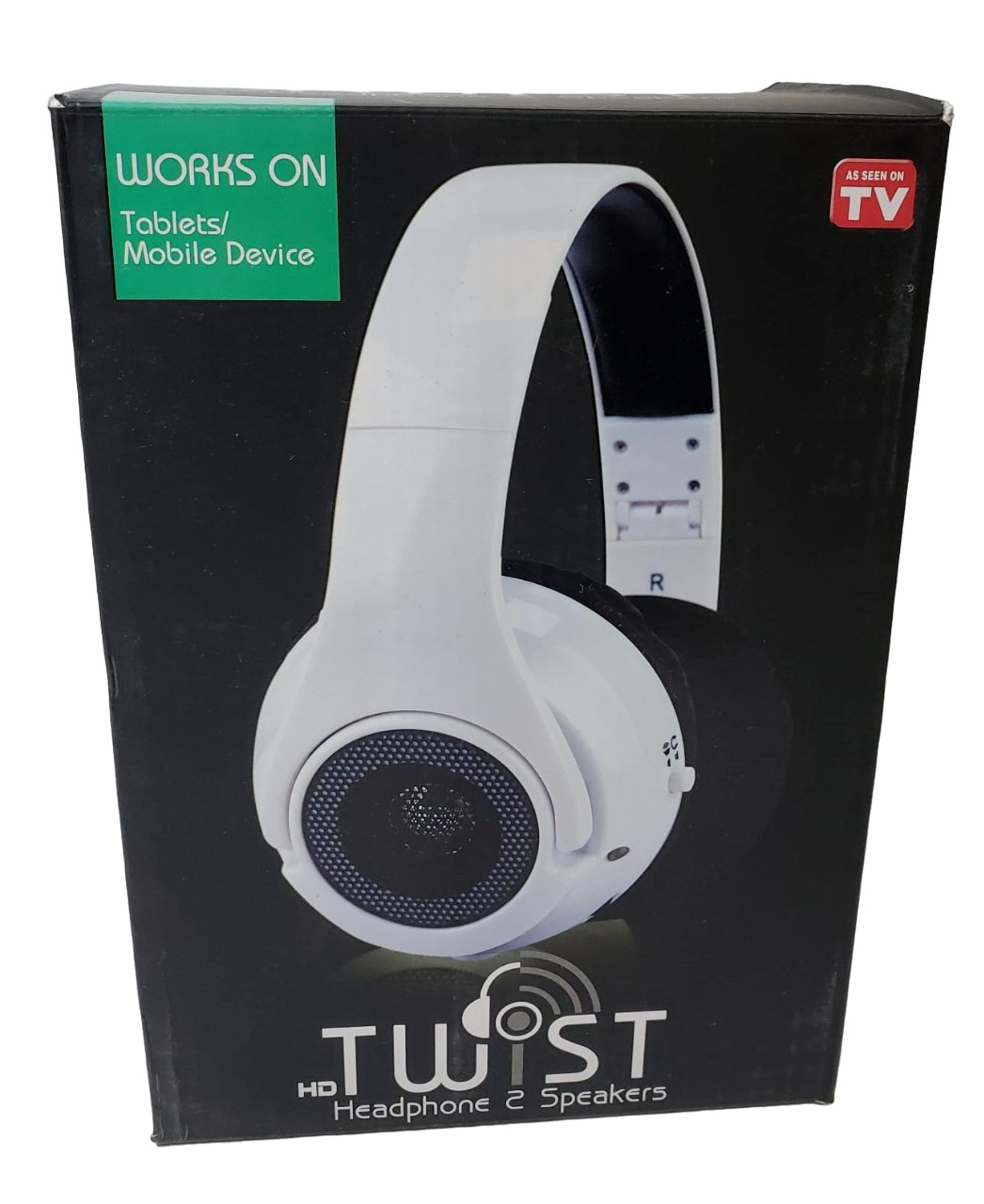 HD Twist Over Ear Headphones to Hybrid Speakers – Black