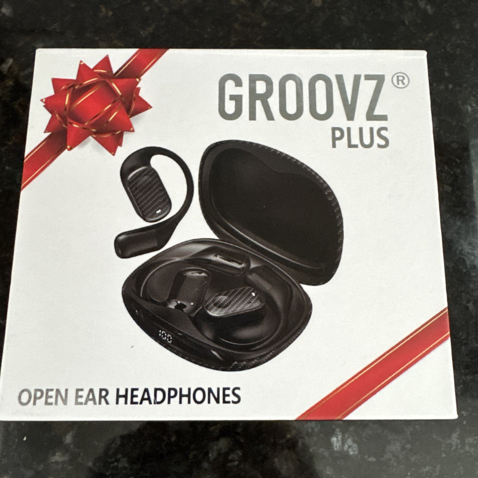 GROOVZ PLUS OPEN EAR HEADPHONES BLACK GRAPHITE WITH CHARGING CASE