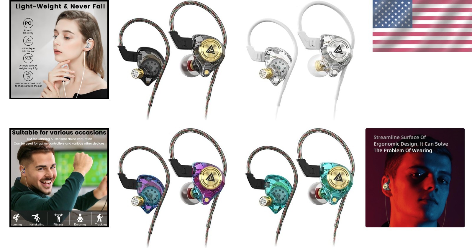 AK3FILE Wired Earbuds 4 Pack – Music Gaming Headphones