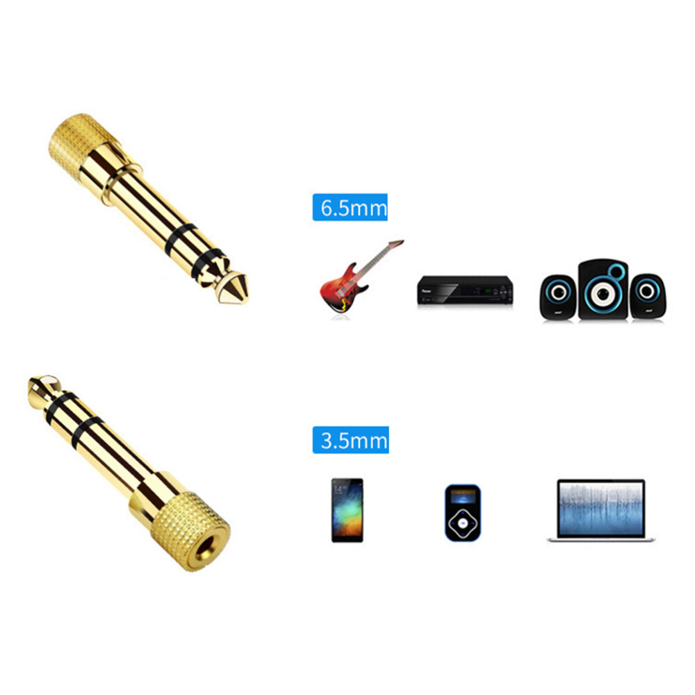 3PCS Per Set 6.5 to 3.5 2-channel Audio Adapter Microphone MIC Audio Adapter