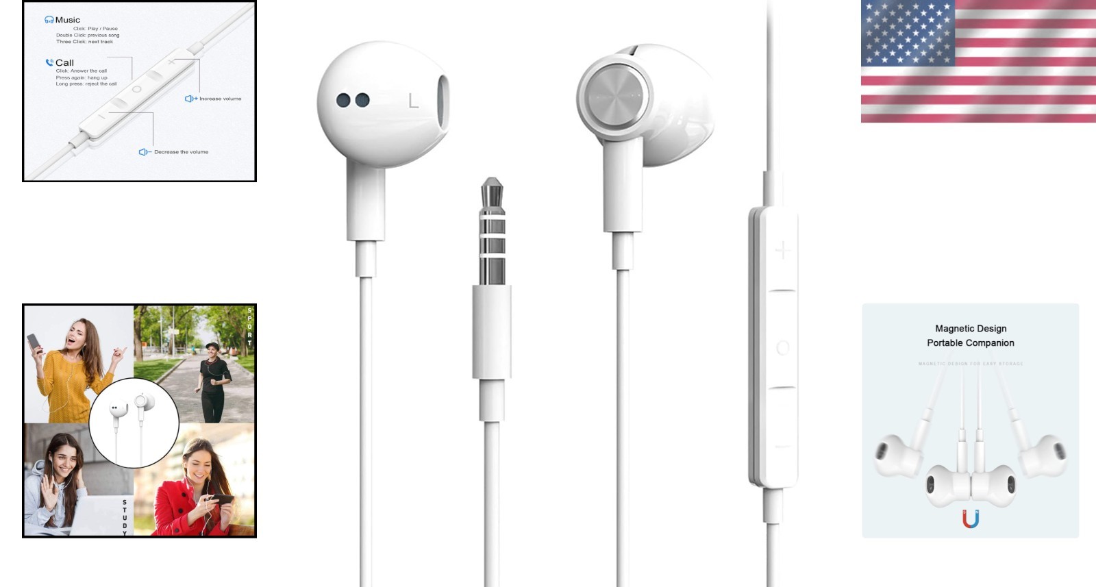 Durable Hi-Res Earbuds with Integrated Microphone for Seamless Audio Experience