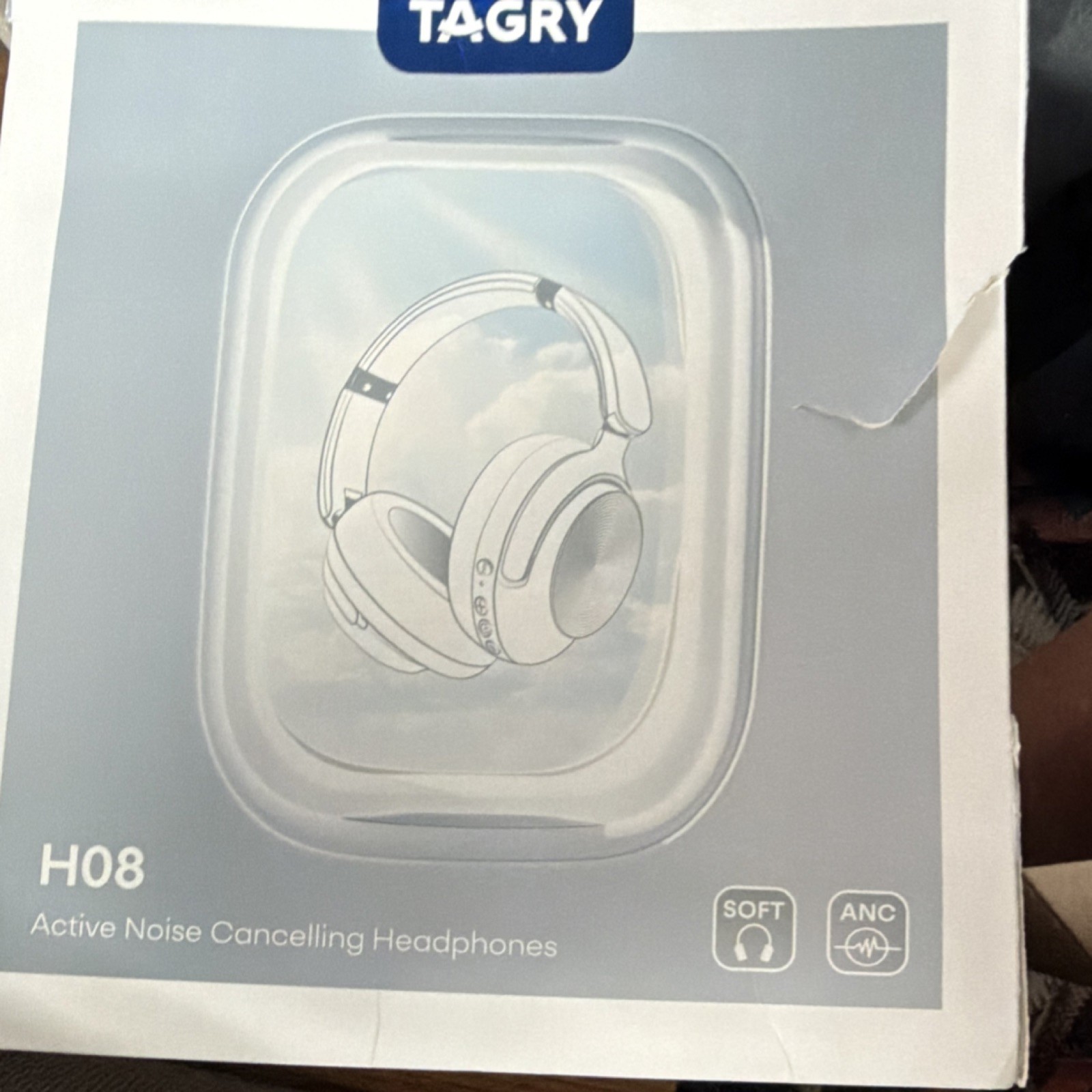 TAGRY H08 ANC Over-Ear Bluetooth Headphones Fast Charge 40mm Black 3.5mm