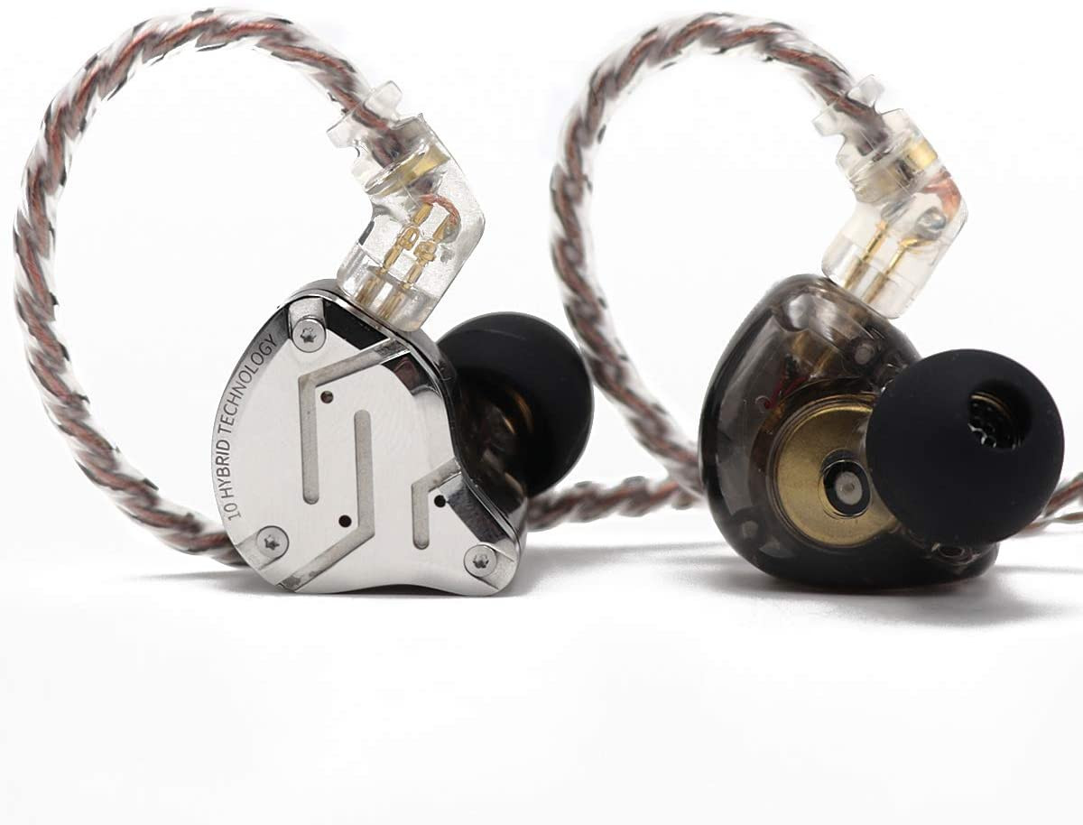 KZ ZS10 Pro, Linsoul 4BA+1DD 5 Driver in-Ear HiFi Metal Earphones W/O Mic, Black