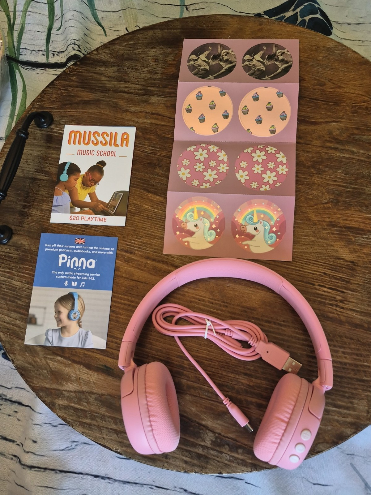 BuddyPhones POP Fun Kids Headphones Pink Bluetooth Wireless Wired USB-C 3.5mm