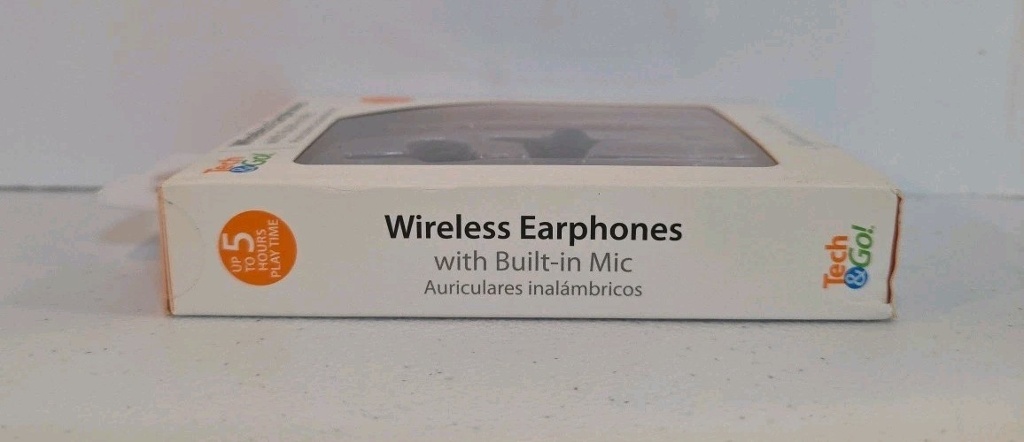 NIB Tech & Go wireless headphones W/built in Mic Up To 5 Hours Of Play