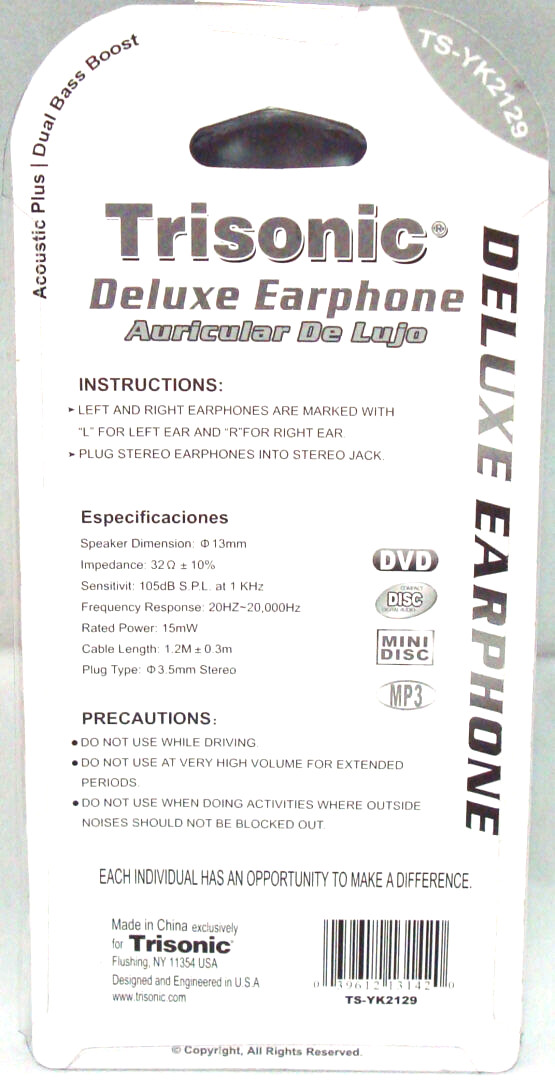 Stereo Earphones Earbuds Audio Headphones Silver