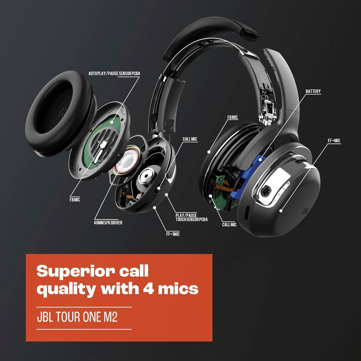 JBL Tour One M2 Bluetooth Wireless Over-Ear Adaptive Noise Cancelling Headphones