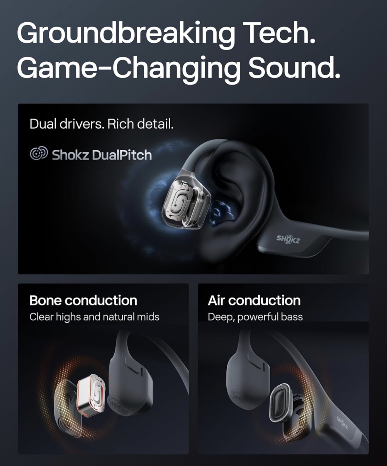 Shokz | OpenRun Pro 2 Bone Conduction Open-Ear Sport | Black