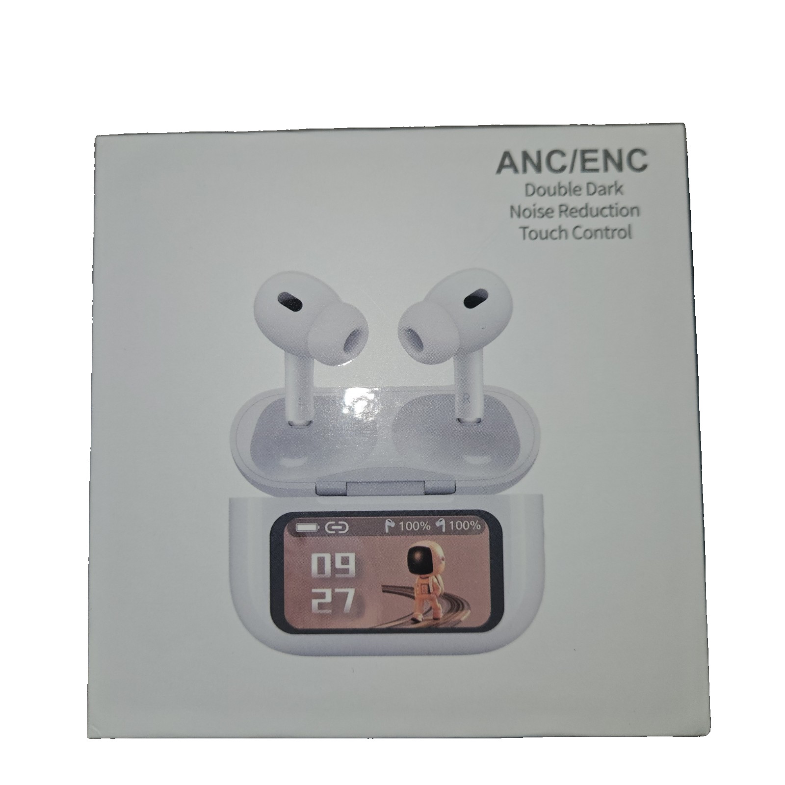 ANC/ENC Ear Buds, Double Dark | Noise Reduction | Touch Control (WHITE)