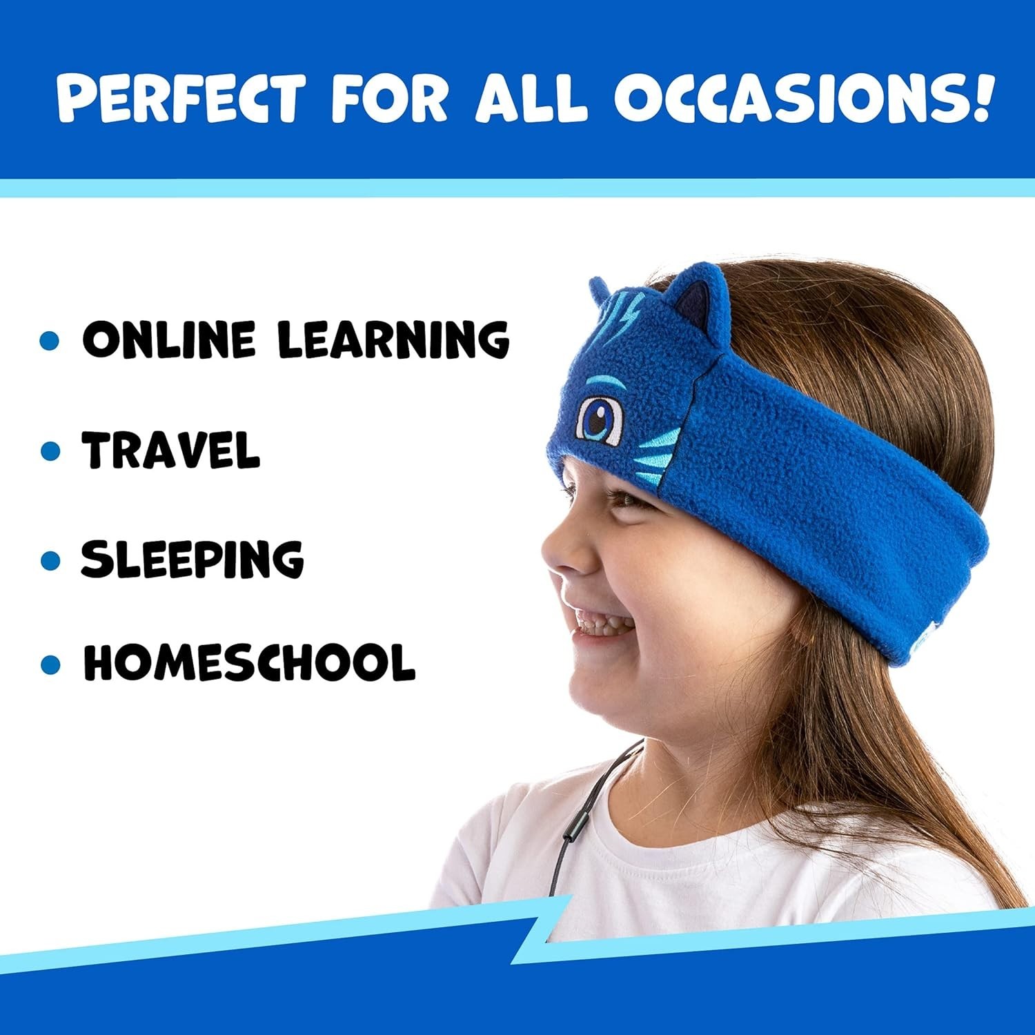 Kids Catboy Headband Headphones – Volume Limited, Perfect for Travel!