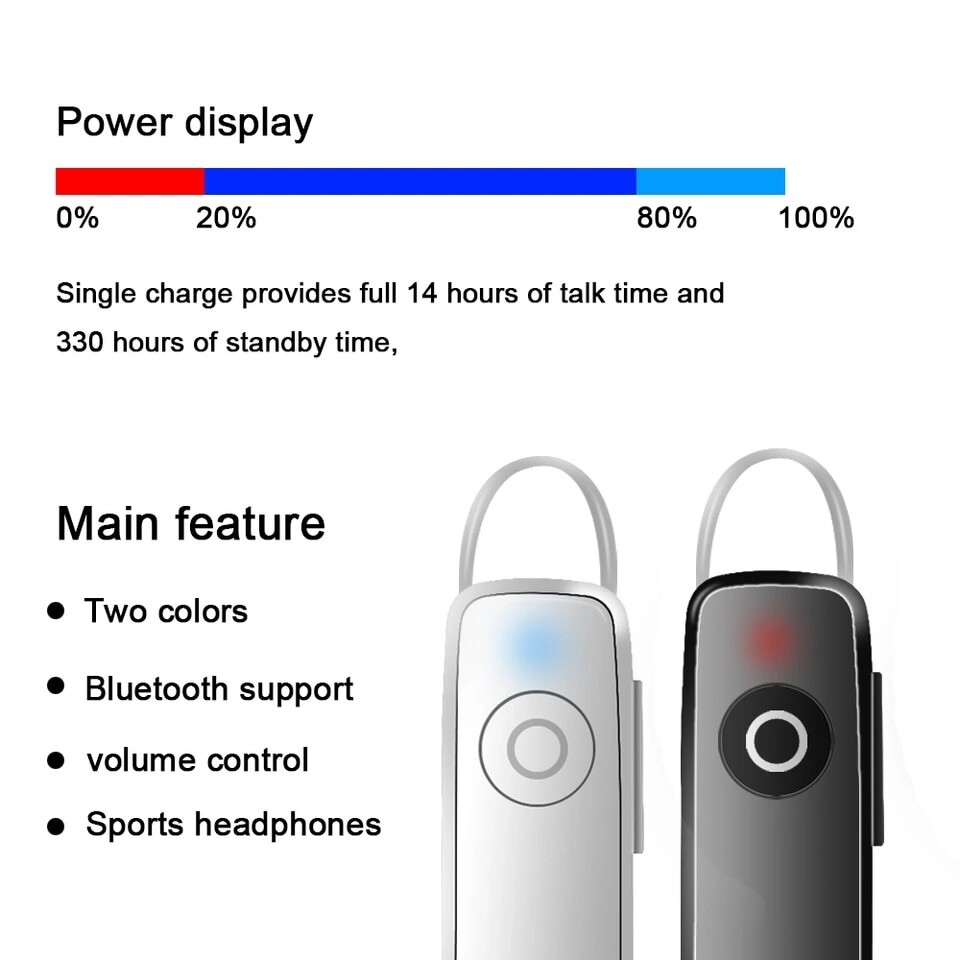 Bluetooth 4.1 Headset Wireless in-ear Stereo Headphones Handfree Earphone Earbud