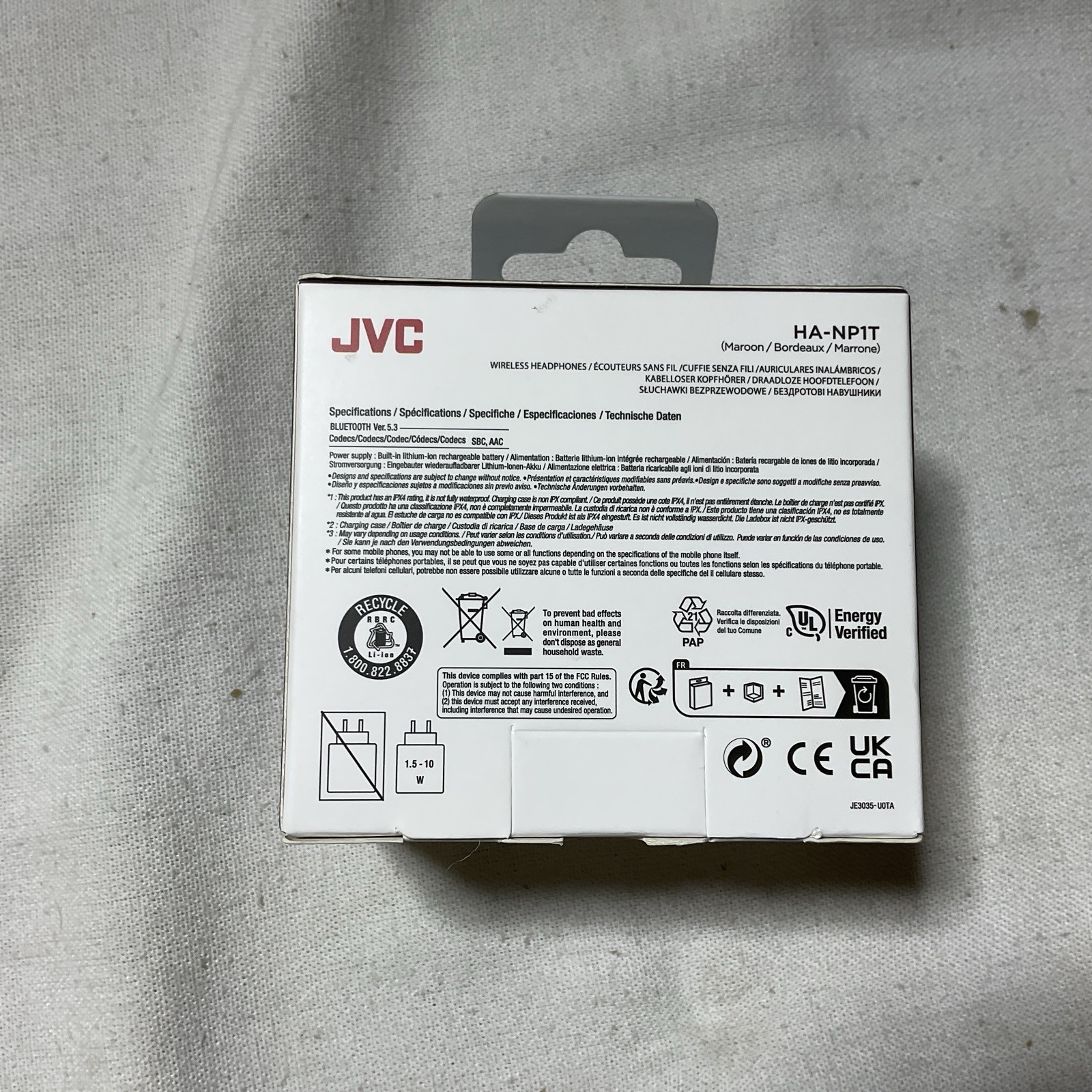 JVC HANP1T Nearphones Open Ear True Wireless Headphones – Maroon *NEW SEALED* A1