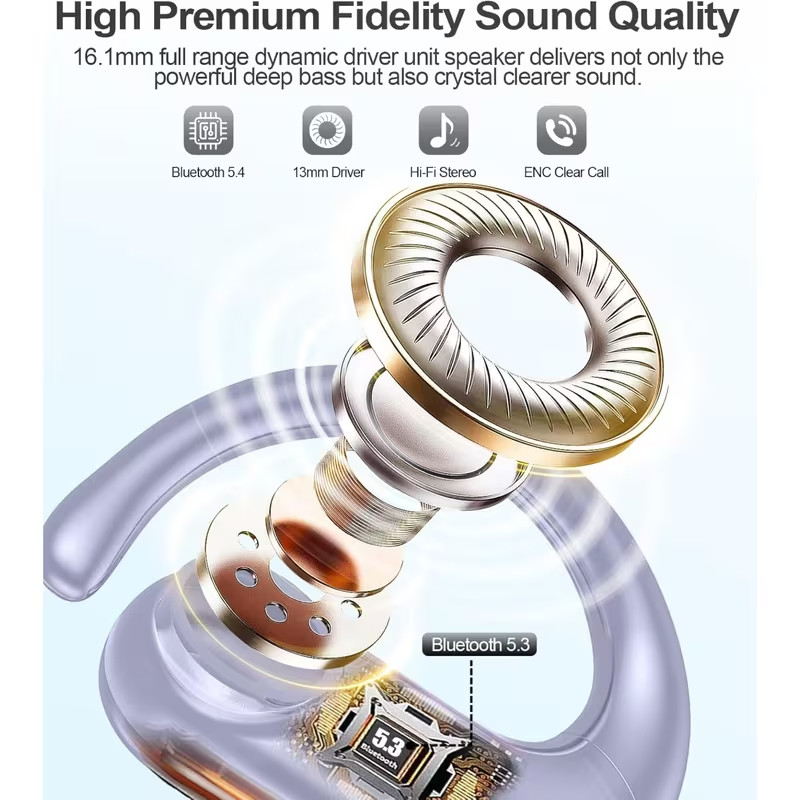 Wireless Bluetooth Headphones Ear Buds Deep Bass with Wirele Charging Case