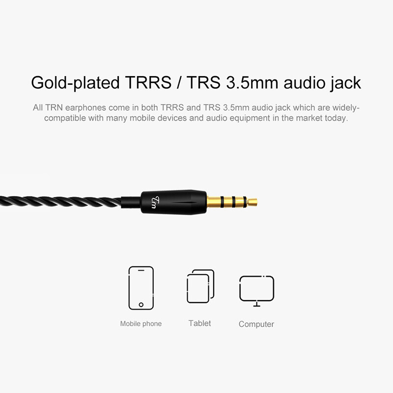 TRN V30 2BA 1DD Triple Hybrid Drivers 2Pin Interface In Ear Monitor Headphones