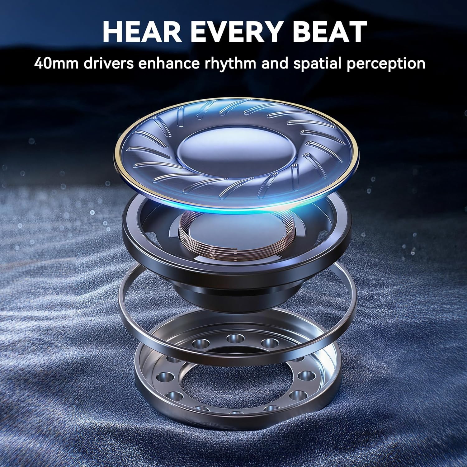 Bluetooth 6.0 Over Ear Headphones – 50 Hours Playtime & Deep Bass