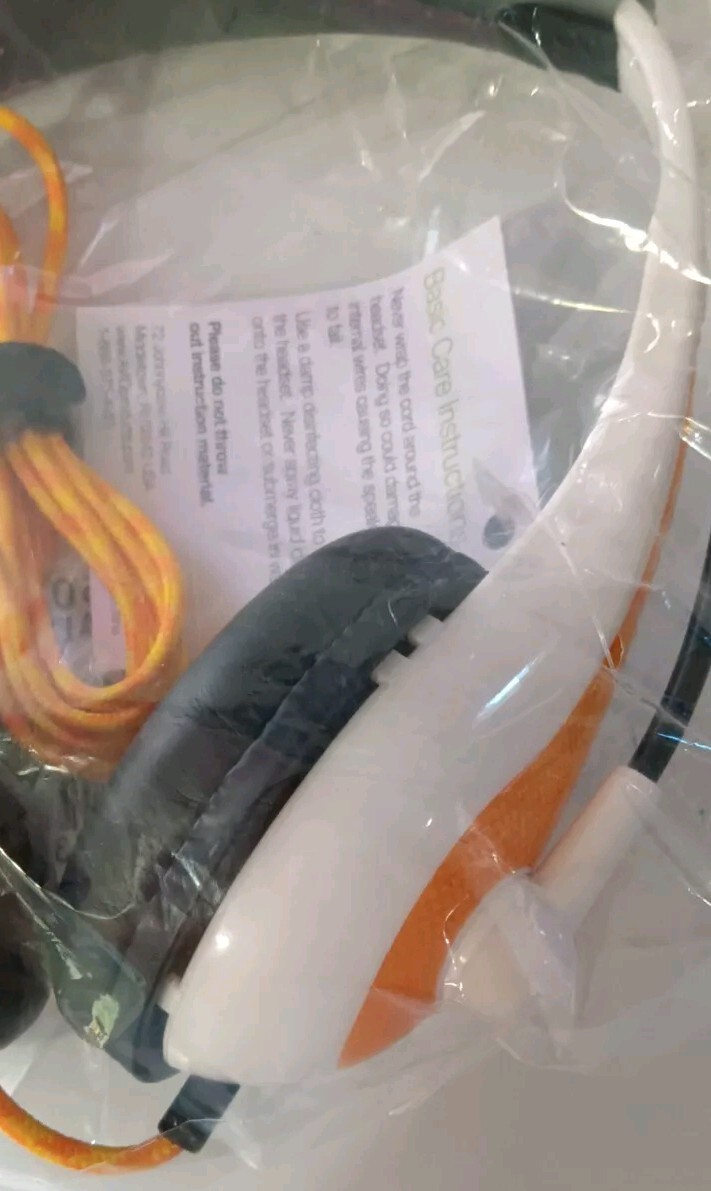 Avid Education AE-36 White/Orange Headset with Noise Cancelling Boom Microphone