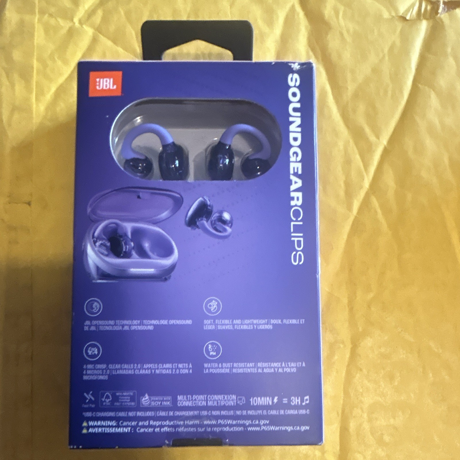 JBL Soundgear Clips Open-Ear True Wireless Earbuds – Purple