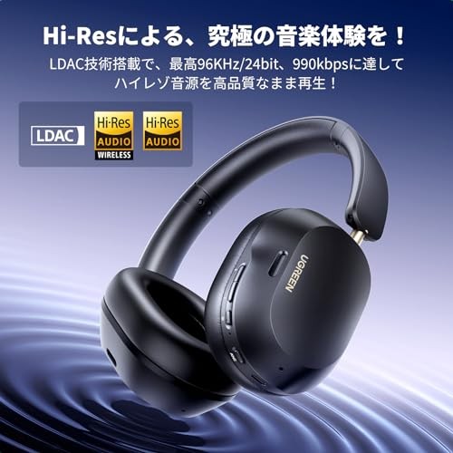 UGREEN Bluetooth Wireless Headphones Ultra Noise Cancelling LDAC Hi-Res Audio