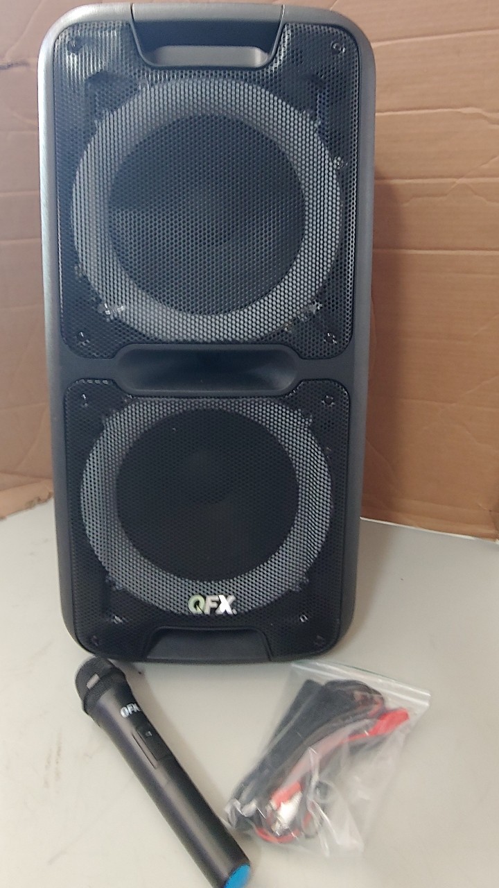 QFX PBX-100 Portable Bluetooth Party Speaker with Wireless Microphone