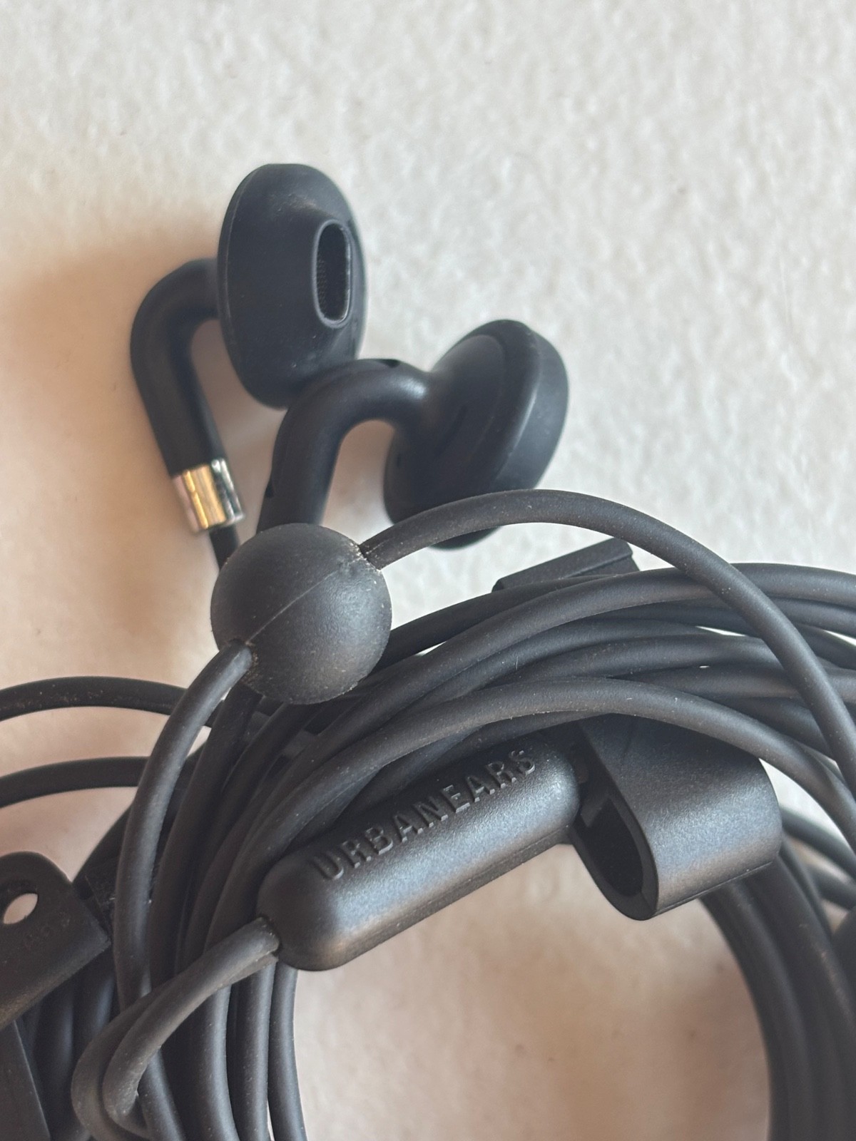 Lot of 2 , Urbanears Peloton Wired Earbuds , 6ft, built in mic, Black