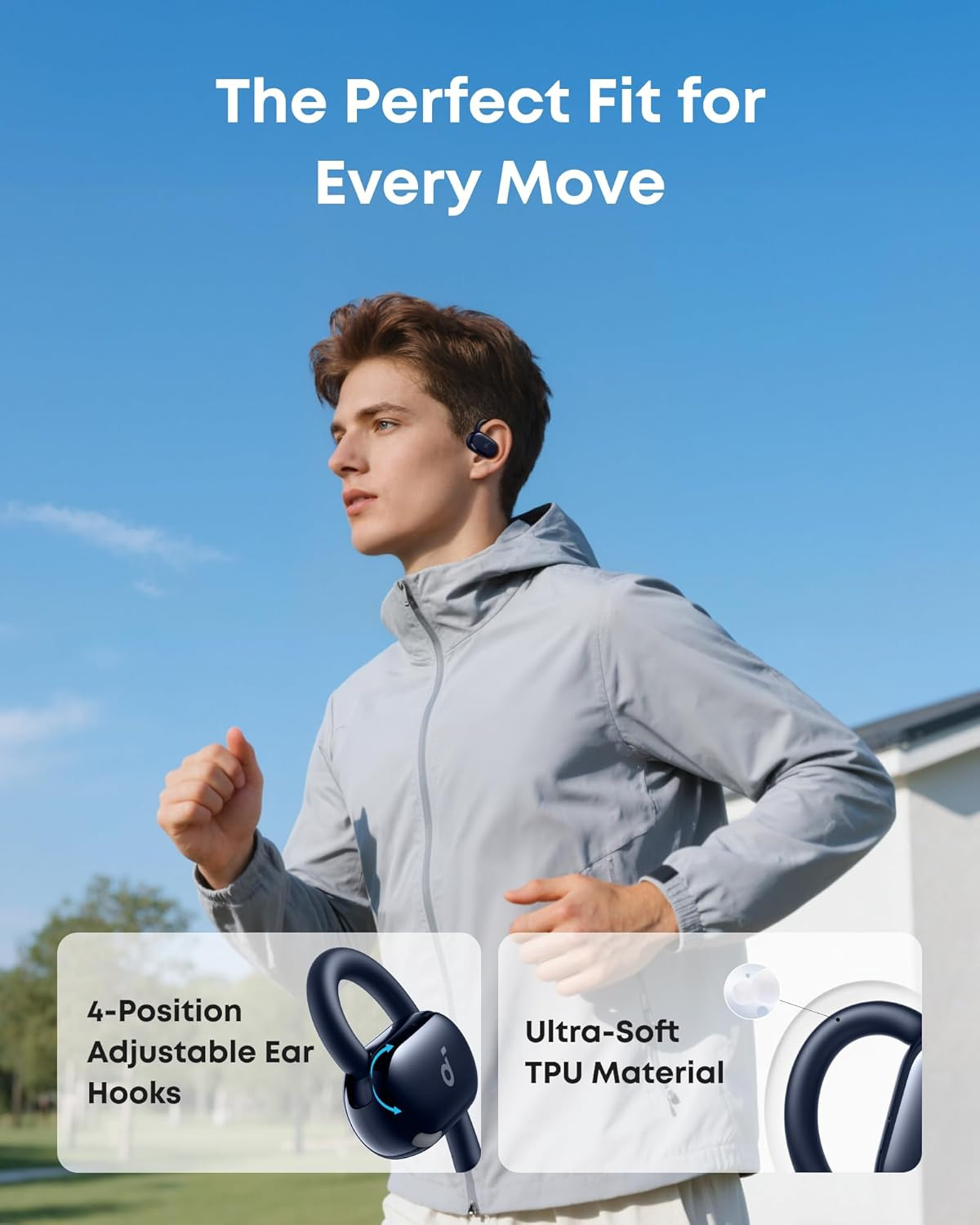Soundcore V20I by Open-Ear Headphones, Adjustable Ear Hooks, Ultra-Comfort, Snu