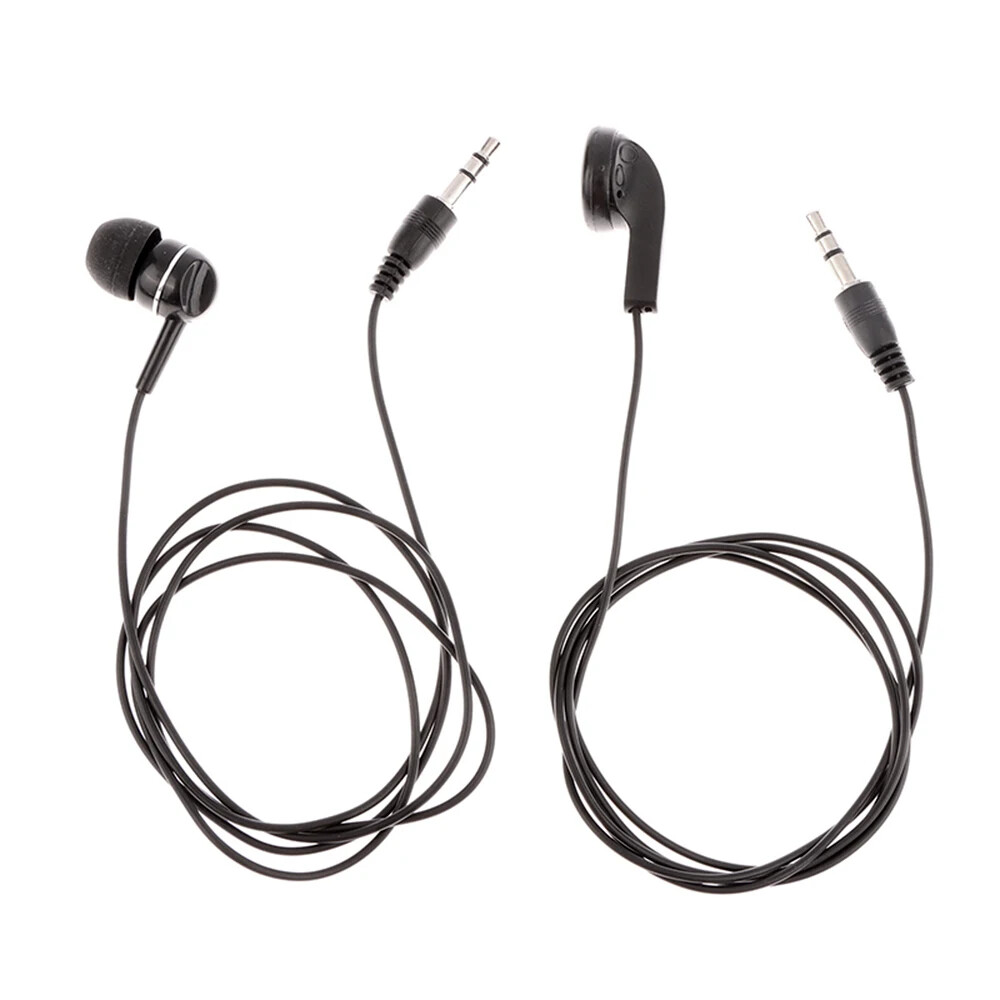 3.5mm Wired Headphones Earbuds Single In-Ear Stereo Headset No Microphone