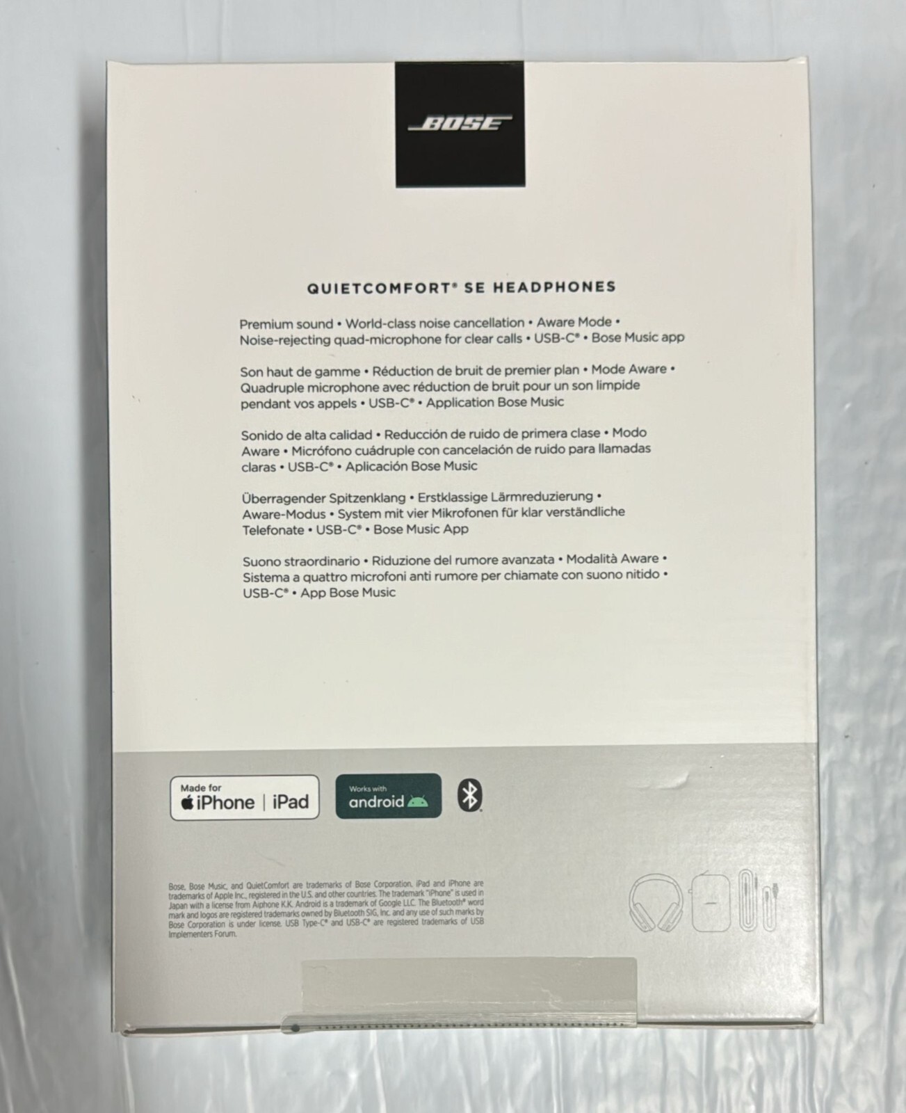 Bose 990028856 QuietComfort SE Headphones with Soft Case – Brand New