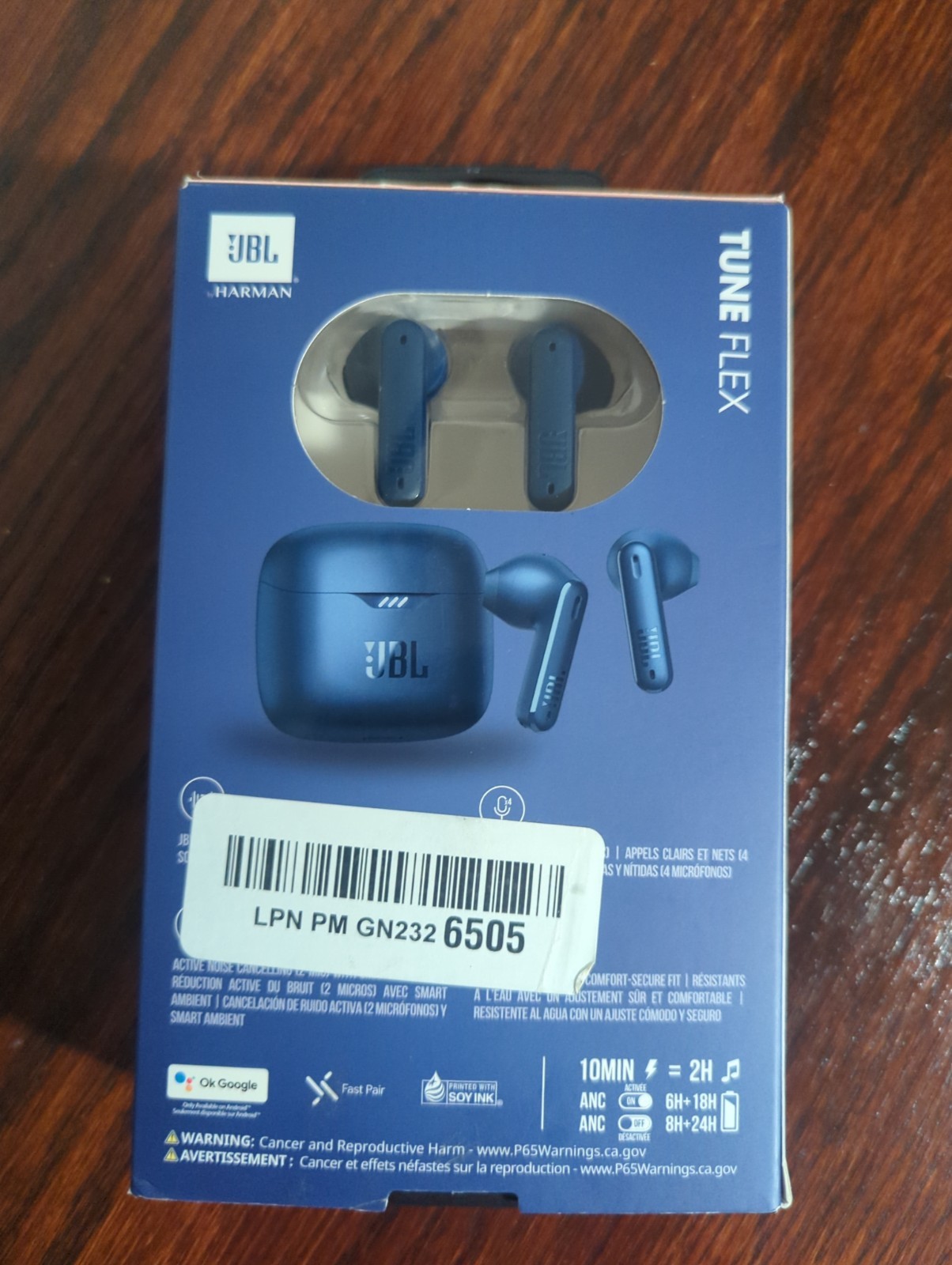 By Harman JBL Tune Flex True Wireless Bluetooth Noise Canceling Earbuds Blue