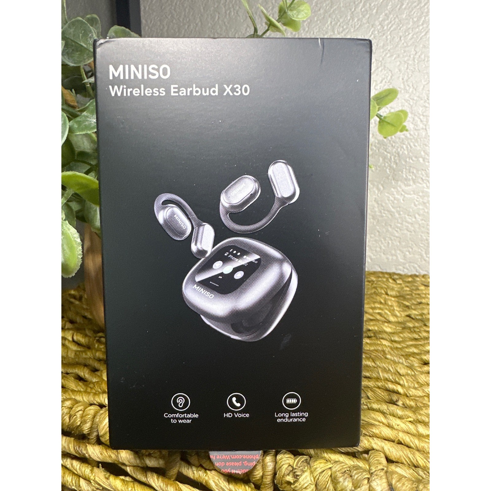 MINISO Wireless Earbud X30 Black Bluetooth V5.4 Open Ear Headphones New
