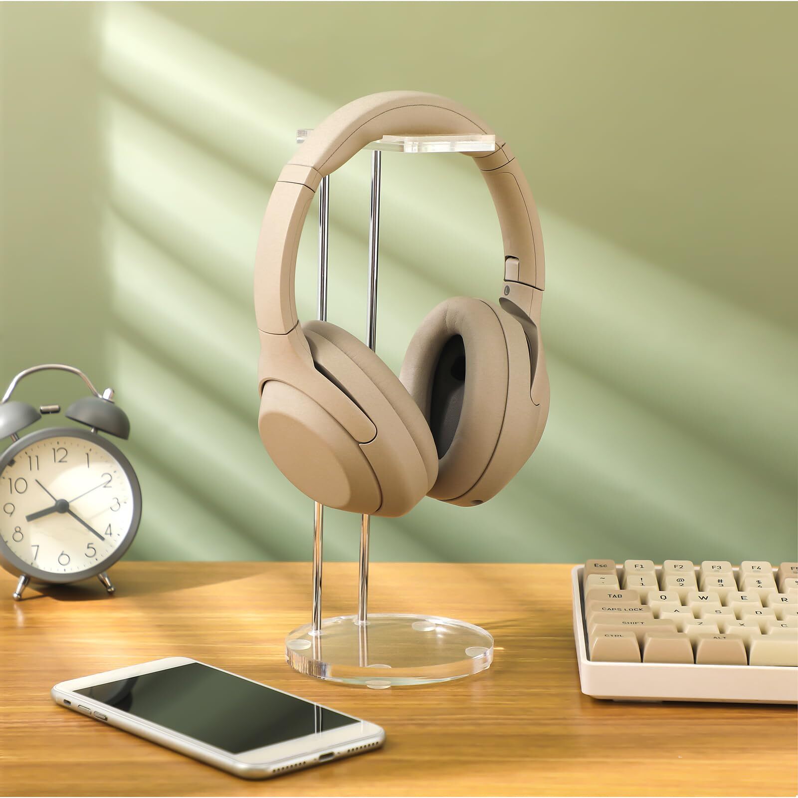 Clear Acrylic Headphone Stand Round Gaming Headset Holder Desktop Universal