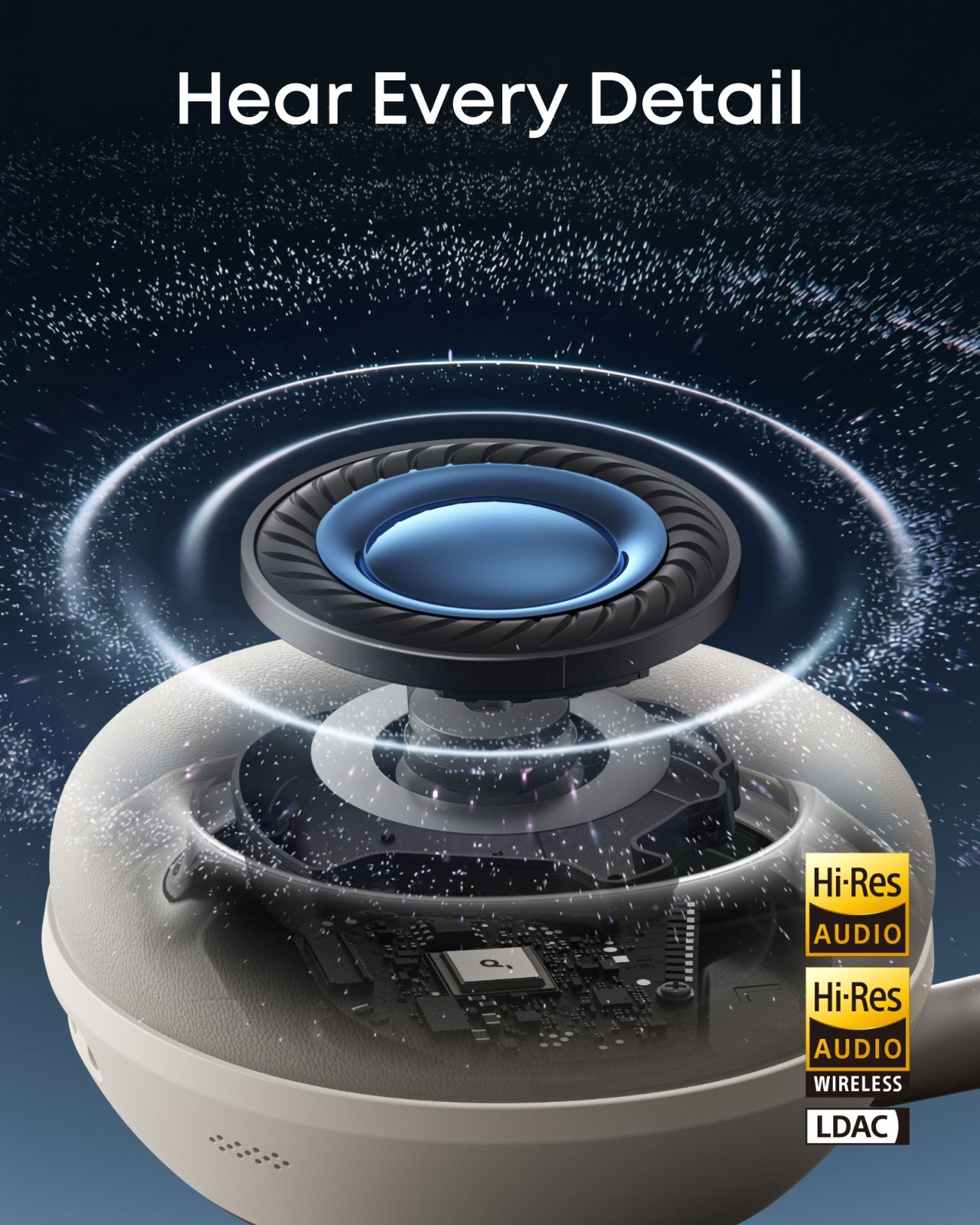 soundcore Space 2 by Anker, Active Noise Cancelling Headphones Comfortable Fit