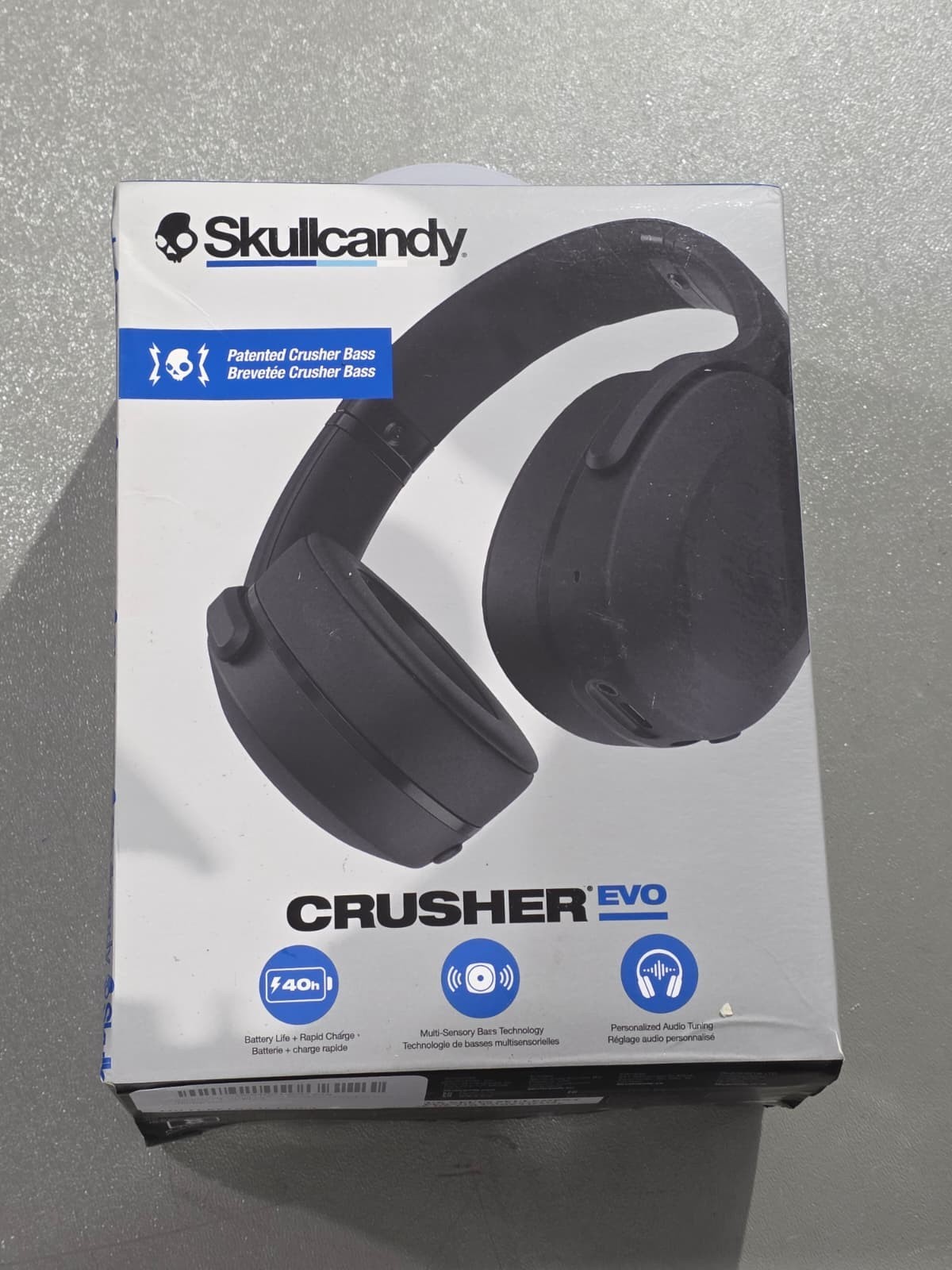Skullcandy Crusher Evo Wireless Bluetooth Headphones Bone – Black –