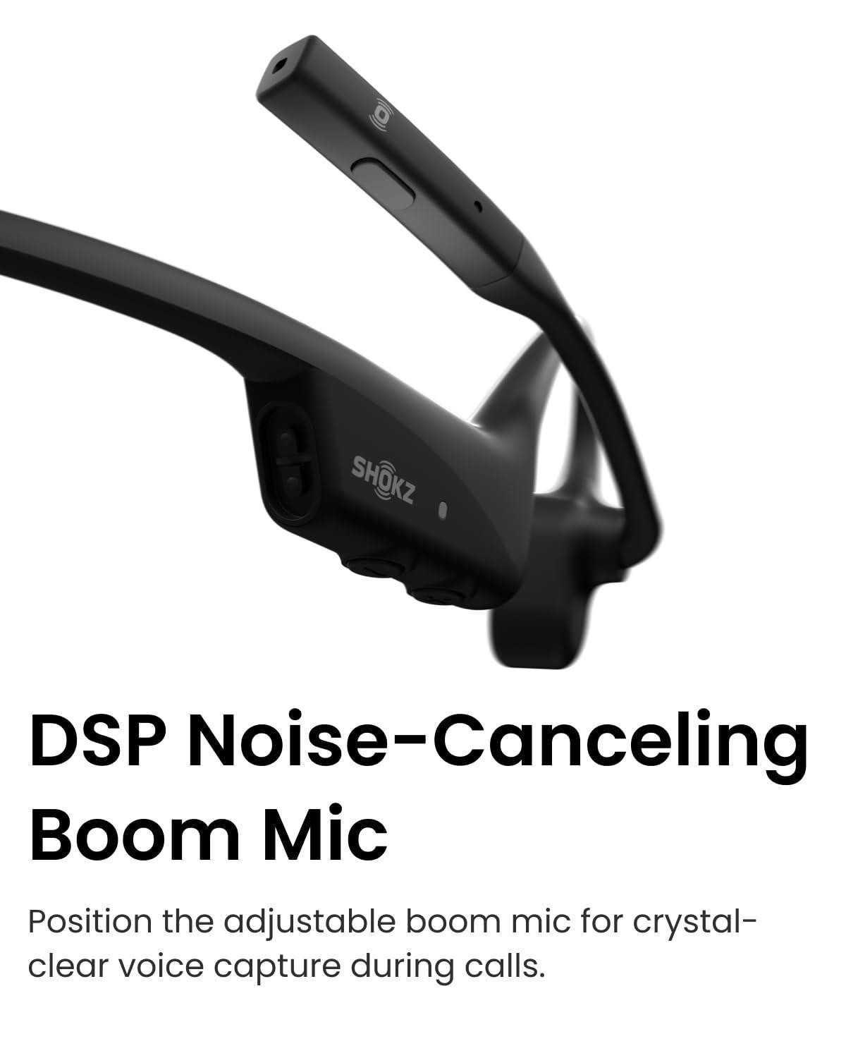 Shokz OpenComm 2 Bone Conduction Bluetooth Headset w/ Boom Mic Black Excellent