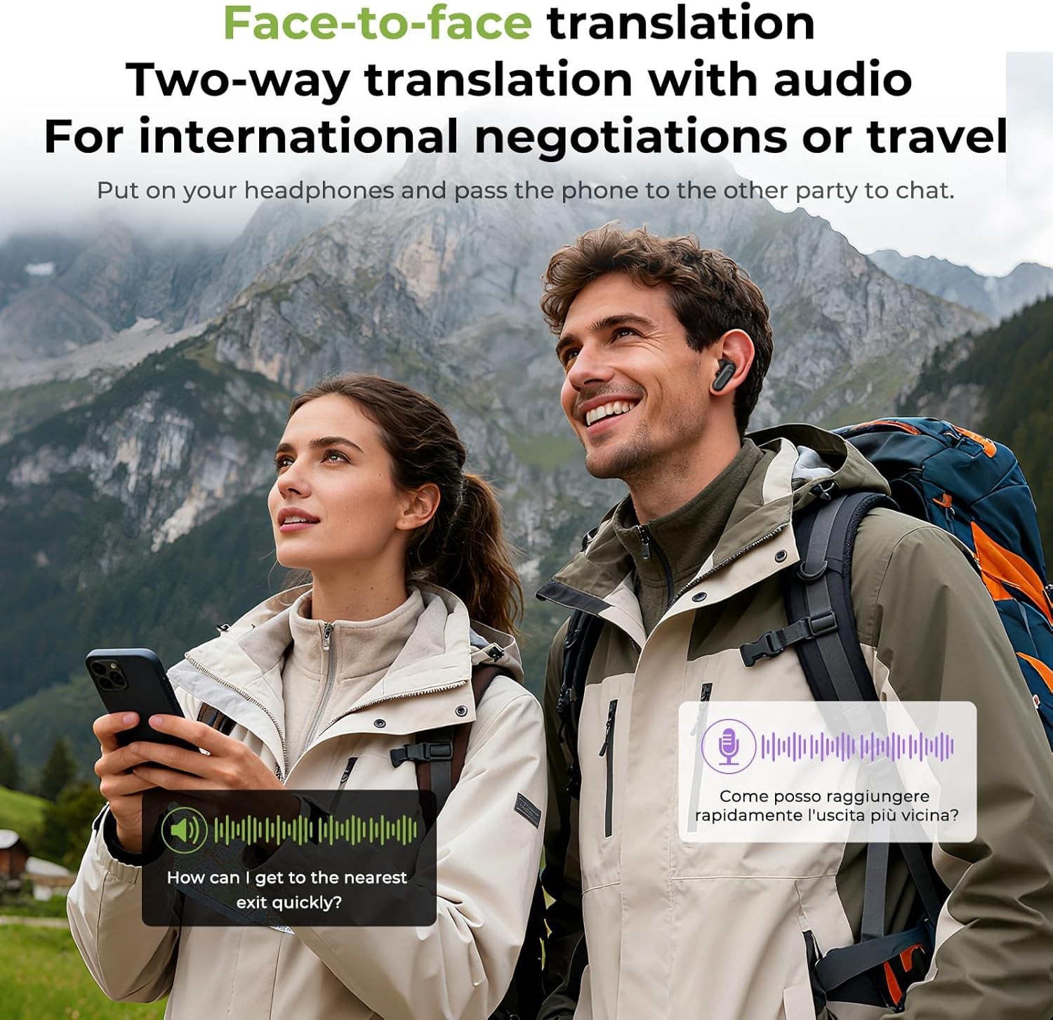 Real-Time Language Translator Earbuds NE20—Supports 135 Languages for Travel