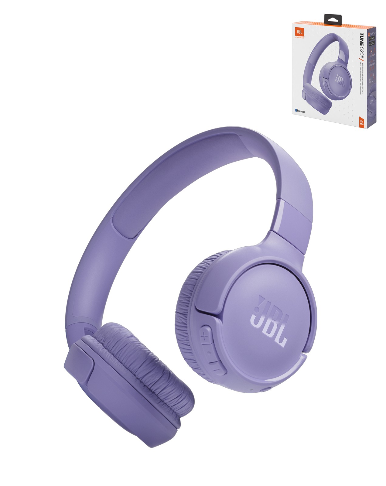 JBL Tune 520BT On Ear Wireless Headphones (PURPLE)