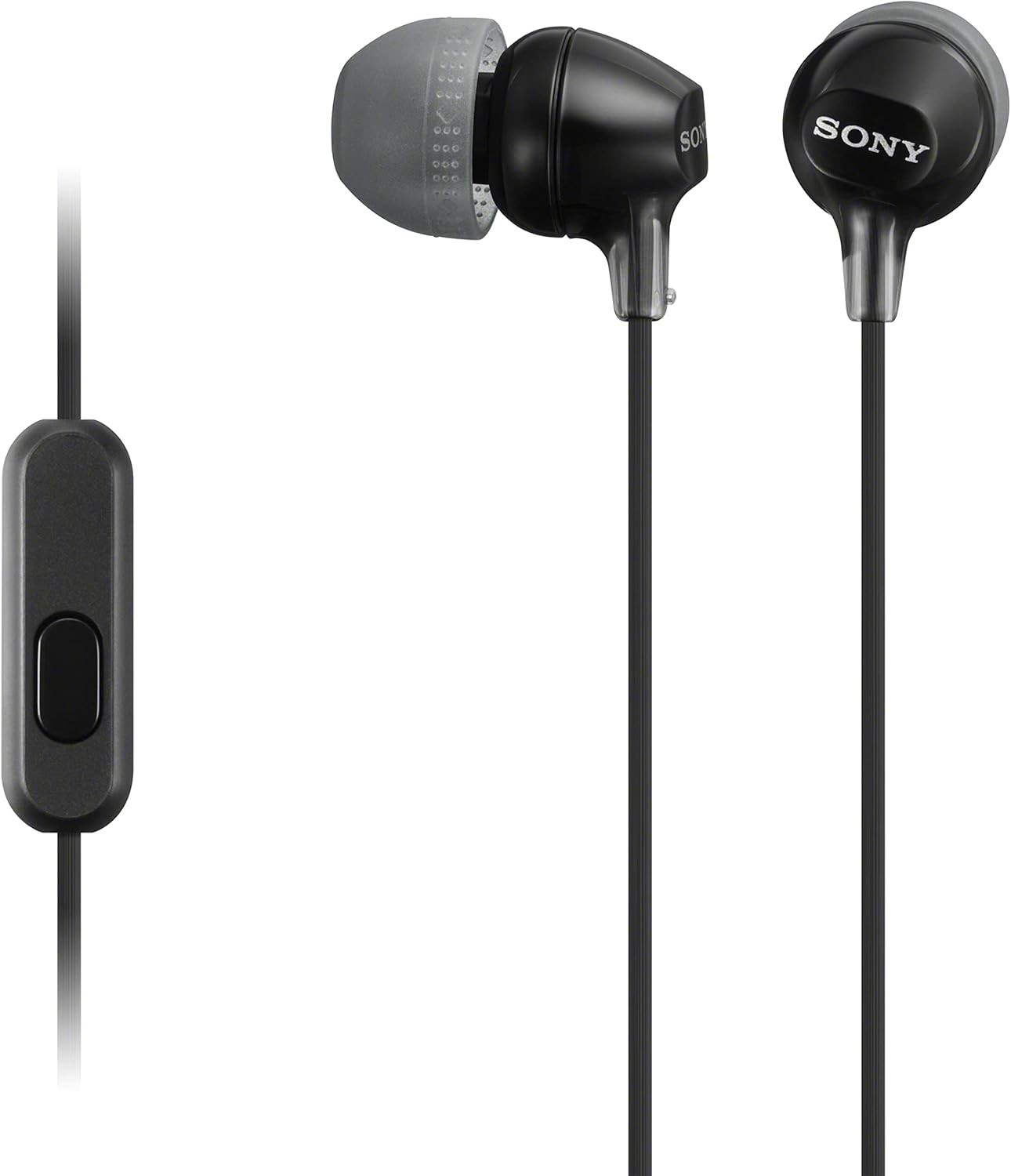 Sony MDREX15AP In-Ear Earbuds Wired Headphones with Mic 9mm Driver Black