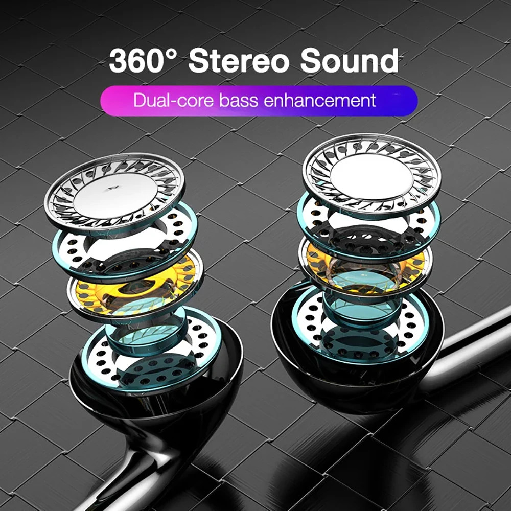 Type C Wired Earphones In-Ear Headset with Microphone 3.5mm Stereo Bass Headphon
