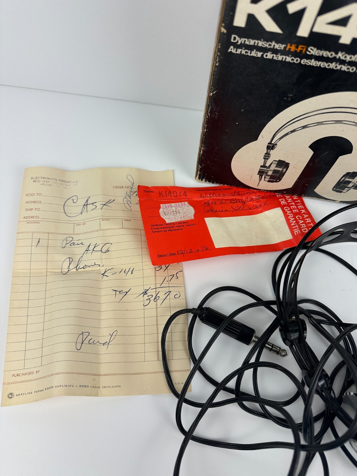 Vintage AKG K140 Headphones Made in Austria Complete in Box w/ Manuals Rare BF