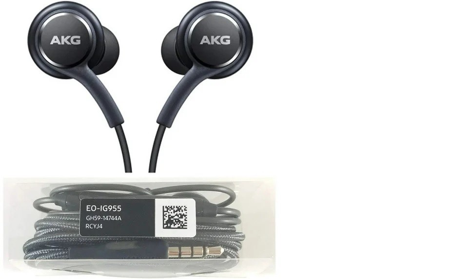 Genuine Samsung AKG Stereo In-Ear Headset Earphones with Mic – Black EO-lG955