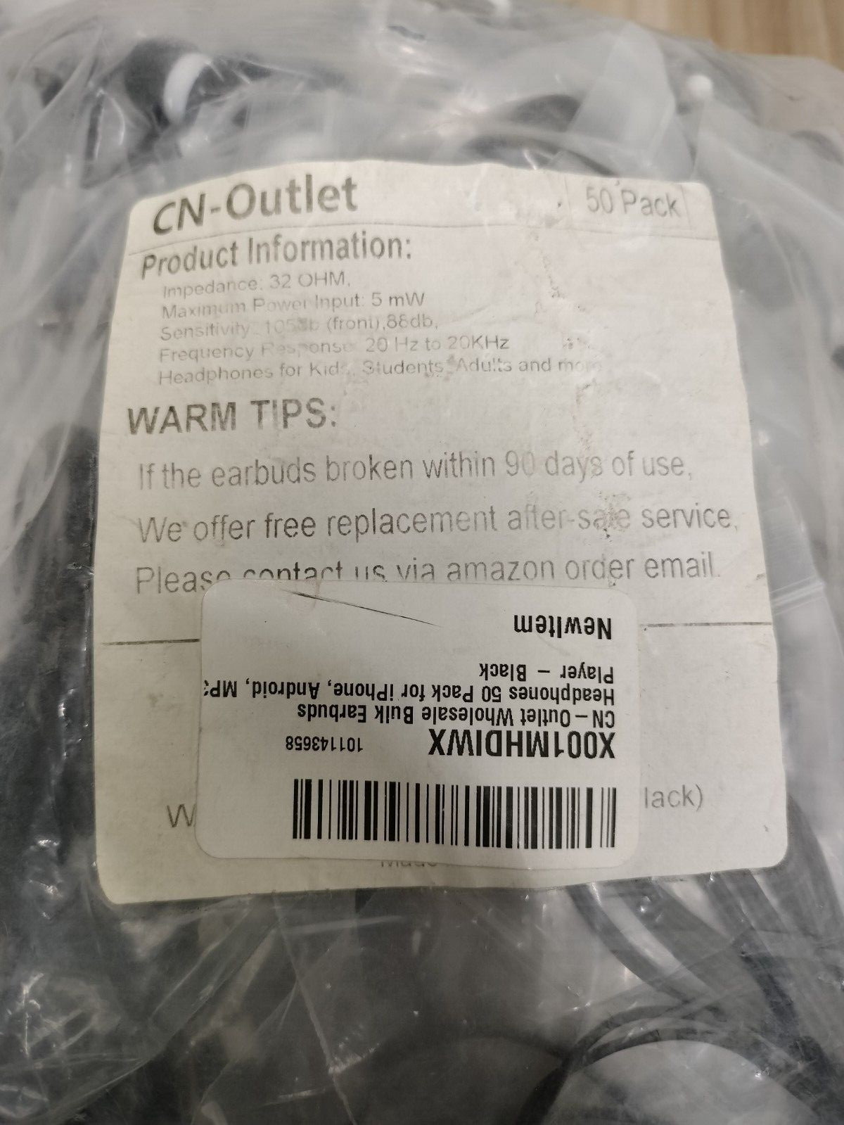 (LOT OF 130) CN-Outlet Wholesale Bulk Earbuds Headphones iPhone Android MP3