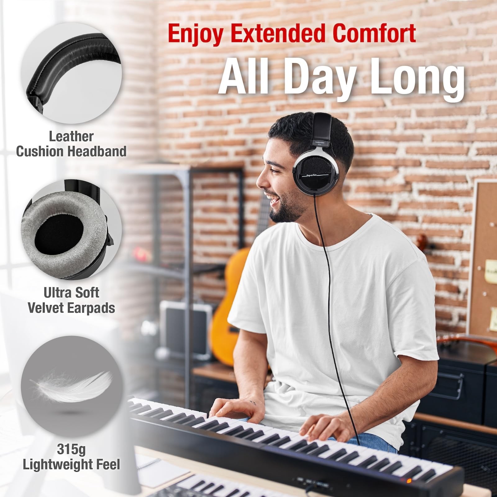 Superlux HD 330PRO,150 ohms, Over-Ear Headphones, Professional Semi-Open Wire…