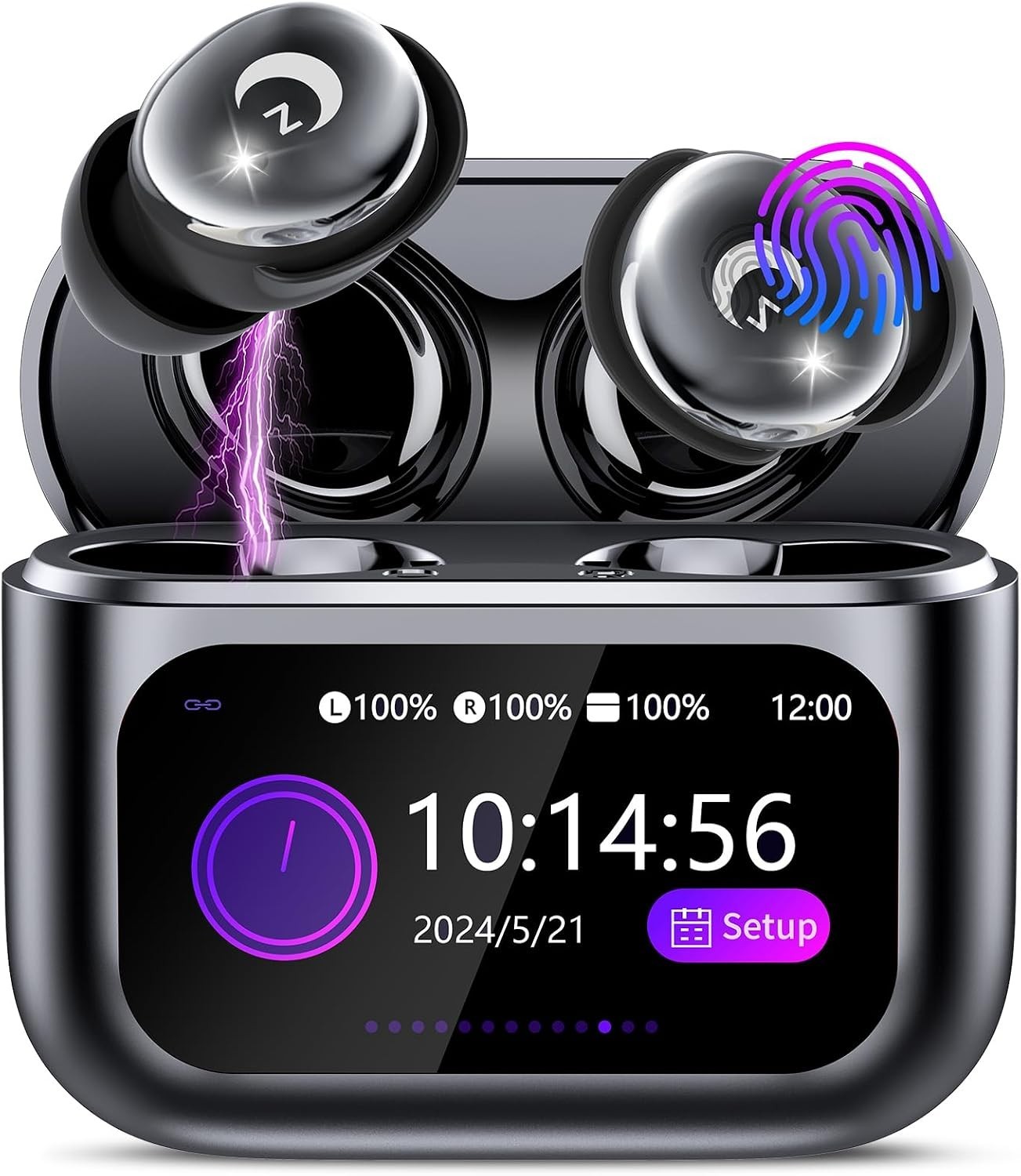 Sleep Earbuds Bluetooth 5.4 48H Playtime for Side Sleepers IPX7 Waterproof Black