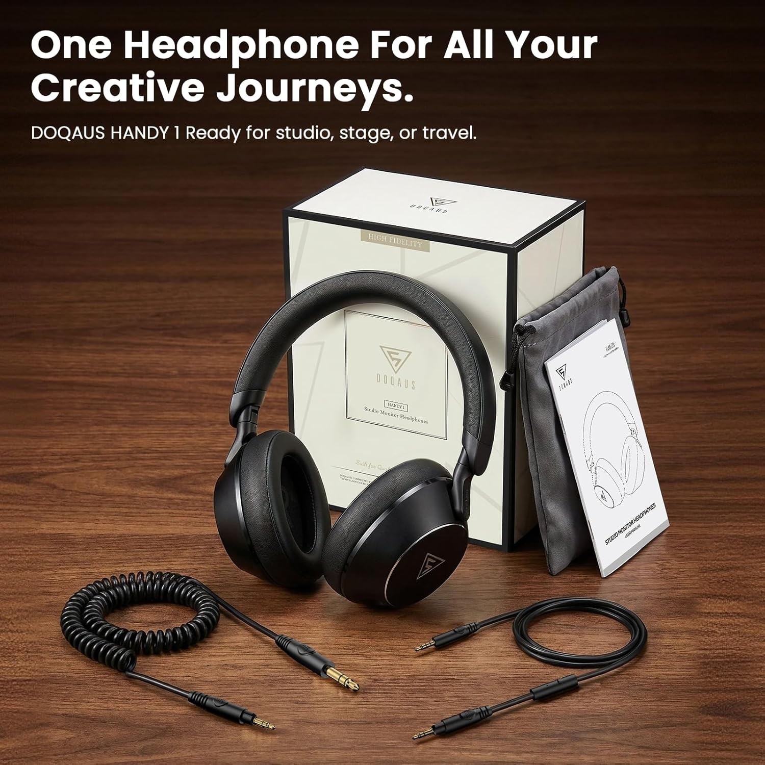 Over-Ear Studio Headphones with 50mm Drivers for Exceptional Sound Clarity