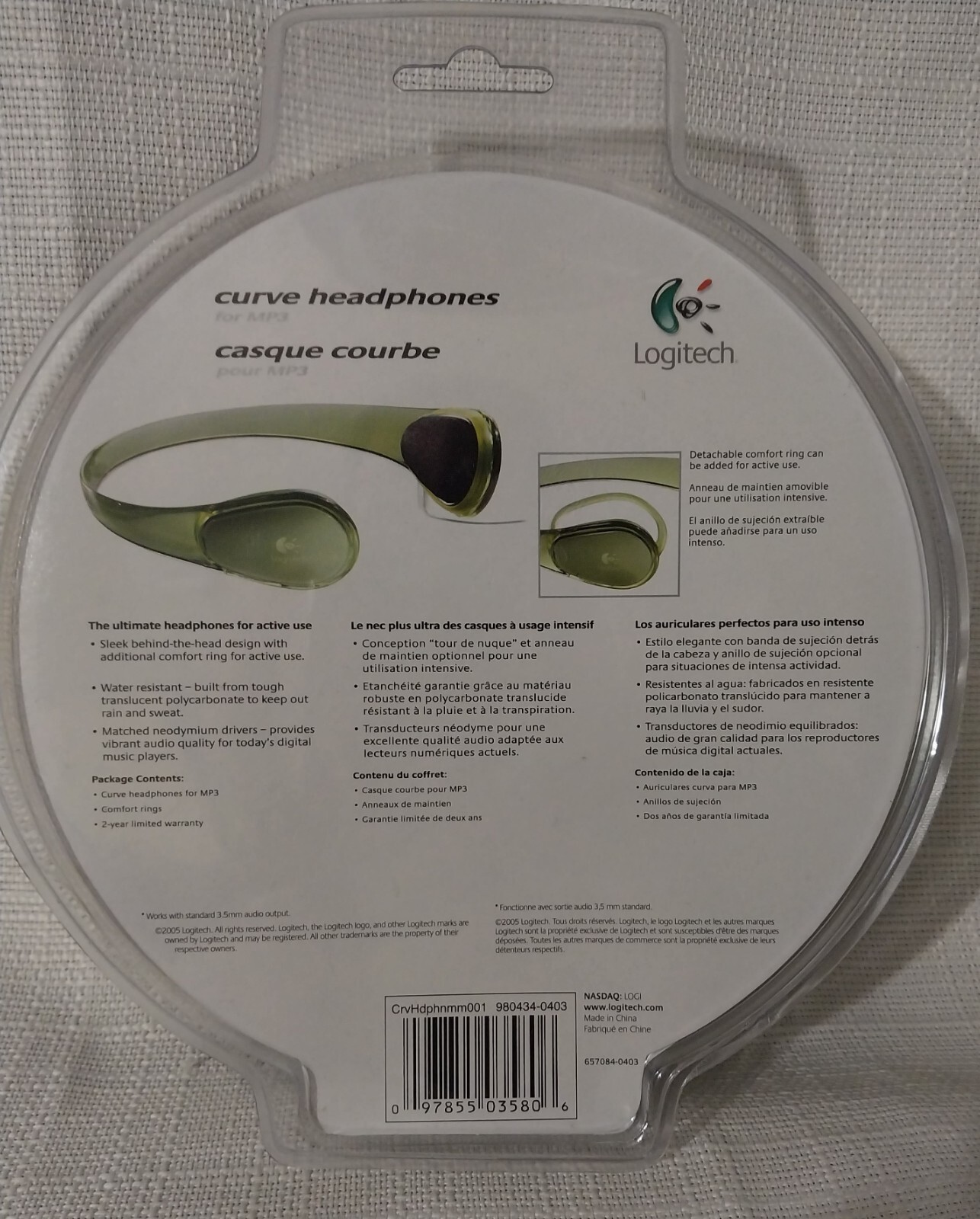 Logitech Curve Headphones for MP3 Players – Graphite (980434-0403) **NEW 2005 **