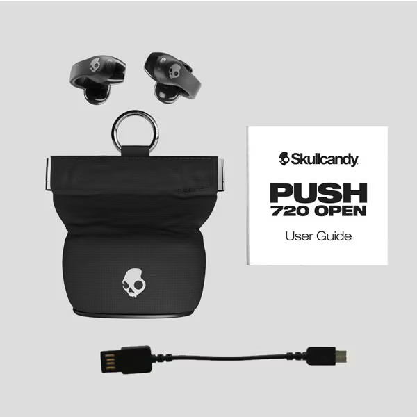 Skullcandy Push 720 Open Earphones Open-Ear Bluetooth Black Silver S4EOW-T034
