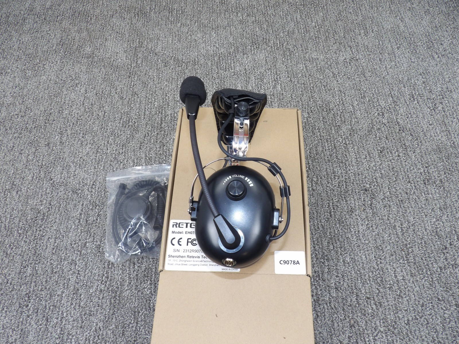 Retevis EH070K Heavy Duty Over-Ear Headset with Boom Mic for Two-Way Radio