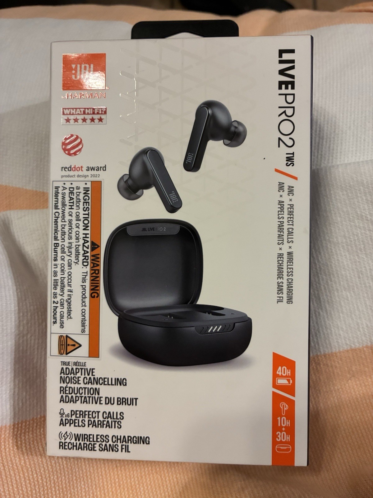 JBL Live Pro 2 TWS In-Ear Earbuds ANC Bluetooth 5.2 Wireless Charging Black